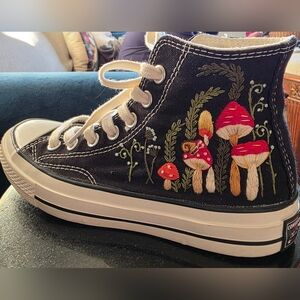 Custom Taylor 1970 Sneakers: Embroidered Mushroom Converse